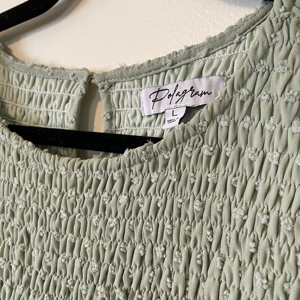 Polagram Green Textured Midi Dress - Picture 2 of 5
